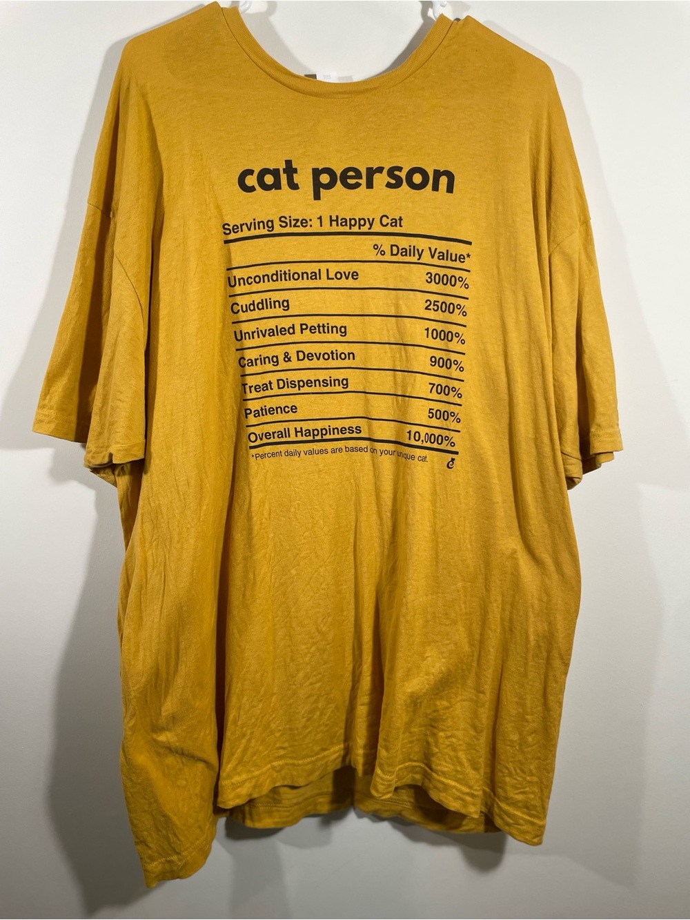 Cat Person novelty crewneck yellow tshirt XXL